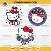 Hello Kitty 4th Of July SVG Bundle, Patriotic Hello Kitty SVG, Hello Kitty America SVG PNG