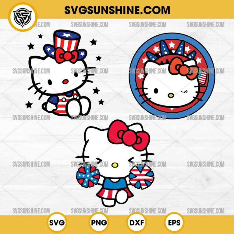 Hello Kitty 4th Of July SVG Bundle, Patriotic Hello Kitty SVG, Hello ...