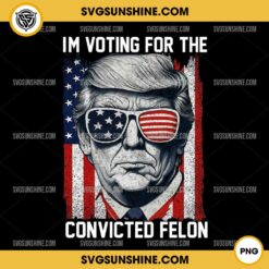Trump USA Flag PNG, I'm Voting For The Convicted Felon PNG
