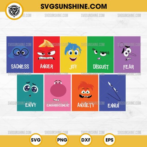 Inside Out 2 SVG, Characters Inside Out 2 SVG PNG Cricut Files