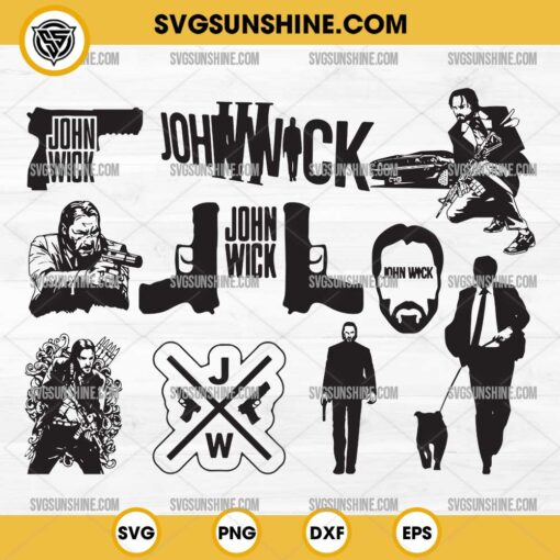 John Wick SVG Silhouette, John Wick Vector Clipart, John Wick SVG Bundle