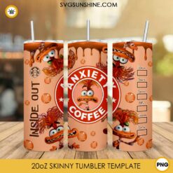 Inside Out 2 Anxiety Coffee 20oz Tumbler Wrap PNG File