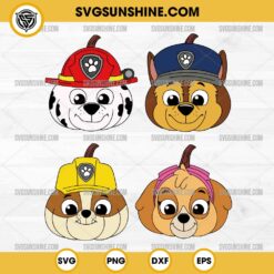 Paw Patrol Pumpkin SVG Bundle, Halloween Paw Patrol SVG PNG 4 Designs