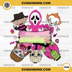 Pink Horror Characters Halloween PNG, Personalized Name Halloween PNG