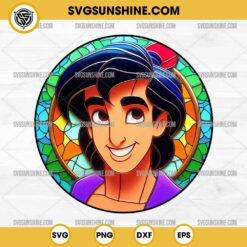 Aladdin Stained Glass PNG, Disney Aladdin PNG Silhouette Clipart