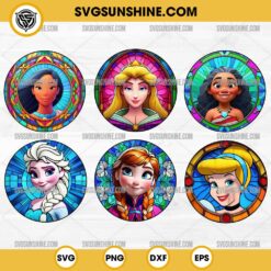 Disney Princess Stained Glass PNG Clipart 6 Designs