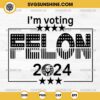 Silhouette I'm Voting Felon 2024 SVG PNG