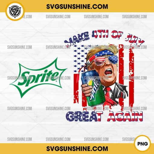 Trump Drink Sprite PNG, Trump Sprite Drink 4th Of July PNG Sublimation Design