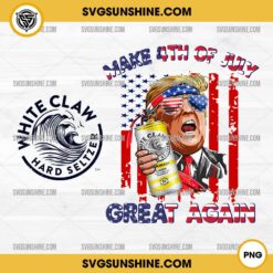 Trump White Claw Hard Seltzer PNG, Trump Make 4th Of July Great Again PNG