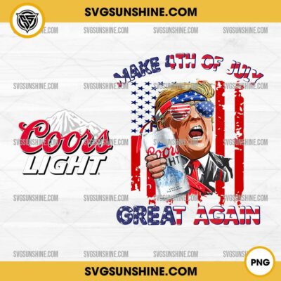 Trump Coors Light Beer PNG, Trump 4th Of July PNG 2 Designs