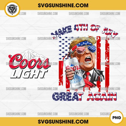 Trump Coors Light Beer PNG, Trump 4th Of July PNG 2 Designs