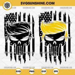 Trumpisher SVG Bundle, American Flag Trump Punisher Svg, Trump Skull Head Svg
