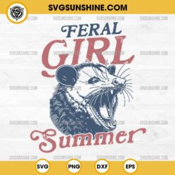 Vintage Feral Girl Summer Opossum SVG