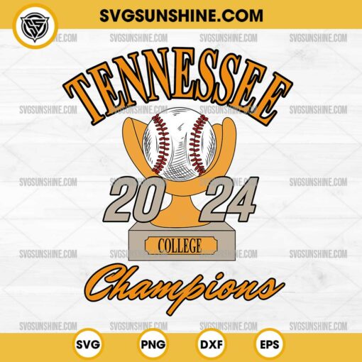 Tennessee Baseball 2024 SVG, Tennessee Volunteers College World Series Champions SVG