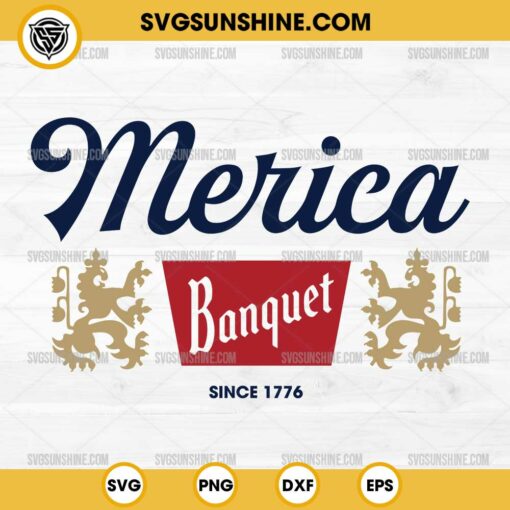 Merica Banquet Beer SVG, Coors Banquet Beer 4th of July SVG