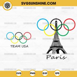 2024 Paris Olympics SVG, Team USA Eiffel Tower SVG, Paris Games SVG, Summer 2024 SVG