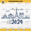Team USA 2024 Paris Skyline SVG, Eiffel Tower SVG, Paris USA Summer Olympics SVG