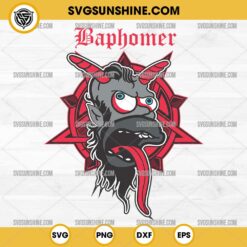 BapHomer Heavy Metal SVG, Funny Homer Simpson x Baphomet Metal Band SVG
