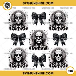 Beetlejuice Coquette Bow PNG, Halloween Coquette Bow PNG, Beetlejuice PNG Designs
