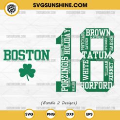 Boston Celtics 18 SVG, Boston Celtics SVG, 18 Times Of Wining 2024 NBA Champions SVG