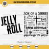 Bundle Jelly Roll SVG, Jelly Roll Songs SVG, Jelly Roll SVG PNG Cricut & Silhouette