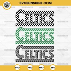 Checkered Celtics SVG Bundle, Boston Celtics SVG PNG Digital Download