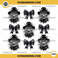Freddy Krueger Coquette Bow PNG, Halloween Coquette Bow PNG, Freddy Krueger PNG Designs