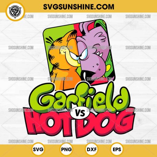 Garfield Vs Hot Dog SVG PNG Vector Clipart