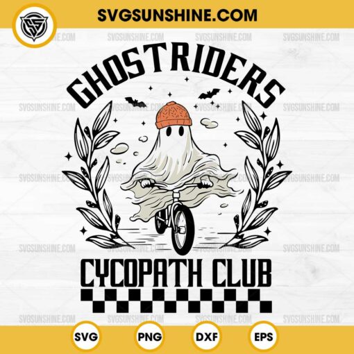 Ghostriders Cycopath Club SVG Cut File, Ghost Rider Halloween SVG PNG