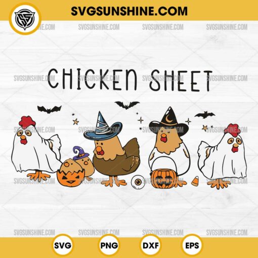 Halloween Chicken Sheet SVG, Spooky Chicken SVG, Chicken Pumpkin Halloween SVG