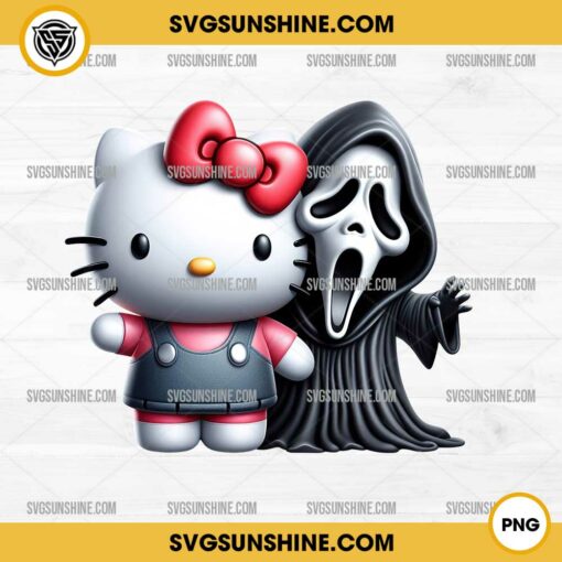 Hello Kitty Ghostface Scream PNG, Hello Kitty Halloween PNG