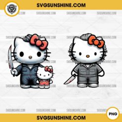 Hello Kitty Michael Myers PNG Bundle, Halloween Hello Kitty Horror PNG
