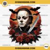 Horror Michael Myers Flowers PNG, Michael Myers Face PNG Sublimation Designs
