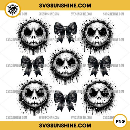 Jack Skellington Coquette Bow PNG, Halloween The Nightmare Before Christmas Coquette Bow PNG