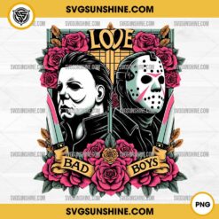 Jason Voorhees And Michael Myers Love Bad Boys PNG, Horror Characters PNG