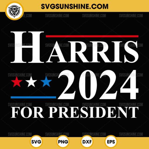 Kamala Harris 2024 For President SVG PNG Designs