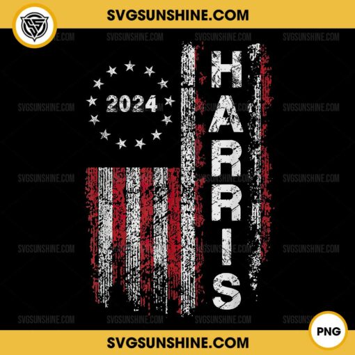 Kamala Harris 2024 For President USA Flag PNG