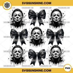 Michael Myers Coquette Bow PNG, Halloween Coquette Bow PNG, Michael Myers PNG Designs