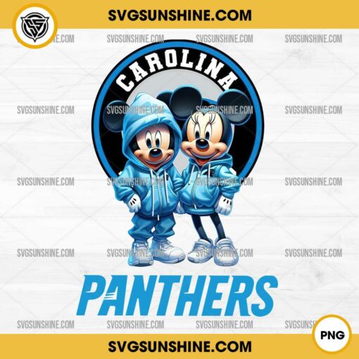 Mickey And Minnie 3D Carolina Panthers Football PNG