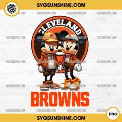 Mickey And Minnie 3D Cleveland Browns Football PNG
