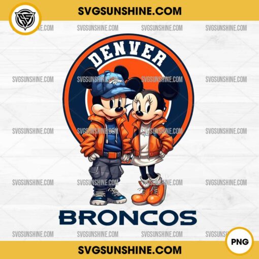 Mickey And Minnie 3D Denver Broncos Football PNG