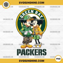 Mickey And Minnie 3D Green Bay Packers Football PNG