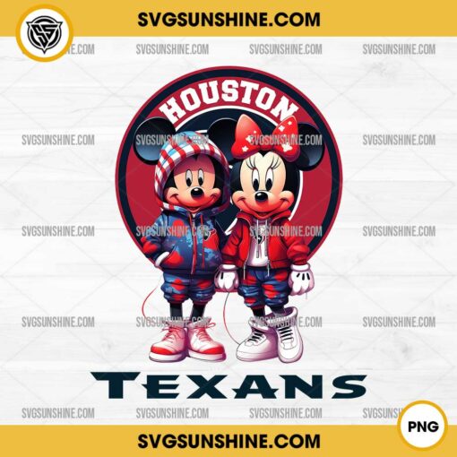 Mickey And Minnie 3D Houston Texans Football PNG
