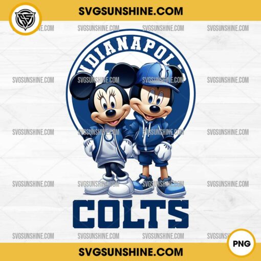 Mickey And Minnie 3D Indianapolis Colts Football PNG