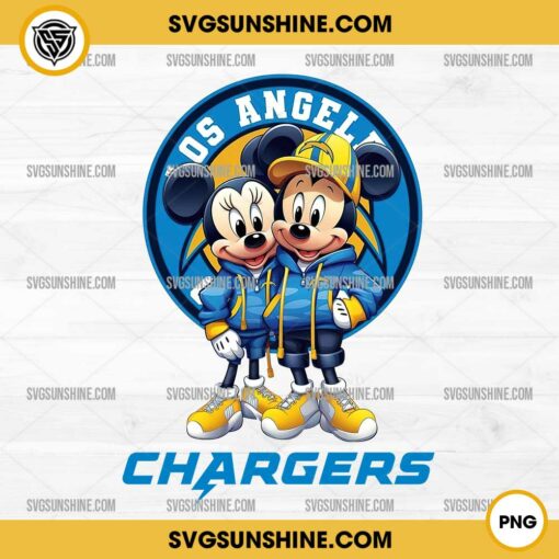 Mickey And Minnie 3D Los Angeles Chargers Football PNG