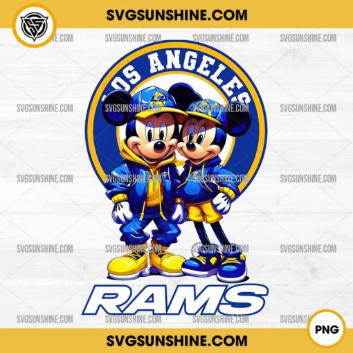 Mickey And Minnie 3D Los Angeles Rams Football PNG