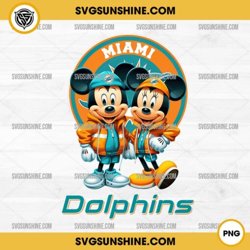 Mickey And Minnie 3D Miami Dolphins Football PNG