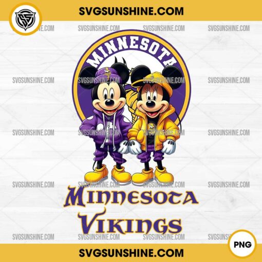 Mickey And Minnie 3D Minnesota Vikings Football PNG