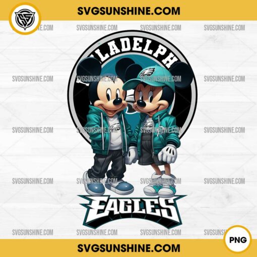 Mickey And Minnie 3D Philadelphia Eagles Football PNG