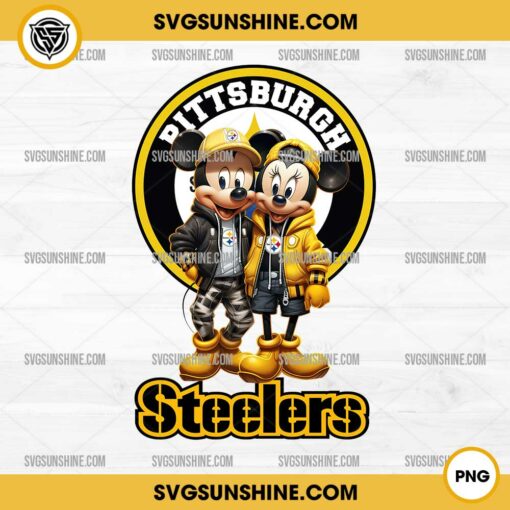 Mickey And Minnie 3D Pittsburgh Steelers Football PNG